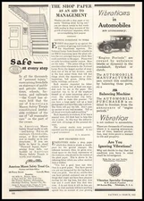 1922 Vibration Speciality Co. Philadelphia Automobile Balancing Machine Print Ad