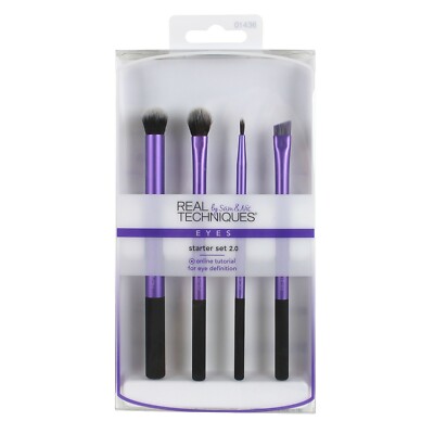 Real Techniques EYES Starter Set of 5 Makeup Brushes + 2-in-1 Pouch Set 1406