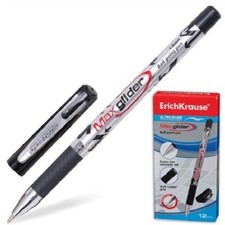 Erichkrause Max Glider  Black Medium Point Ballpoint Pen 12 Pens New In Box