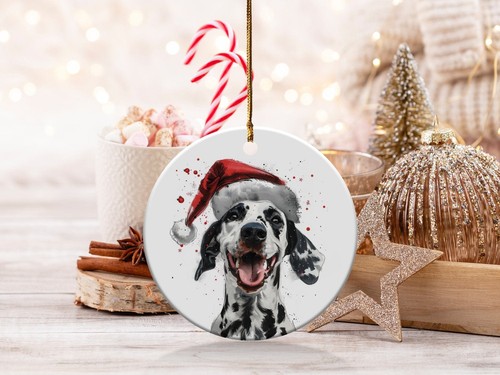 Dalmation Ceramic Christmas Ornament - Personalize Back With Pet's Name and Year - Picture 4 of 5