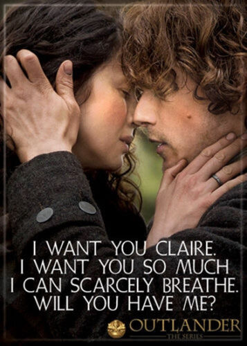Aimant de réfrigérateur photo Outlander série télévisée Claire and Jamie I Want You NEUF - Photo 1 sur 1