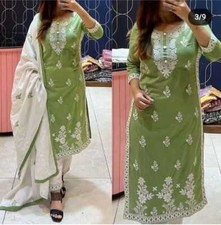 Kurti Pant  Dupatta Indian Suit Straight Kurta Salwar Kameez Casual Wear Women