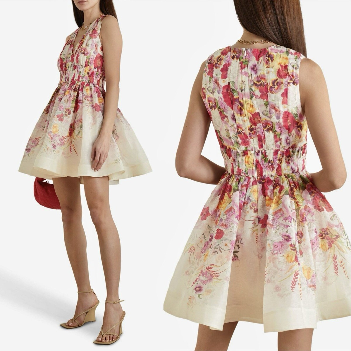NWOT $1,150 Zimmermann Wonderland Silk Linen Elka Poppy NWOT $1,150 Zimmermann Wonderland Silk Linen Elka Poppy