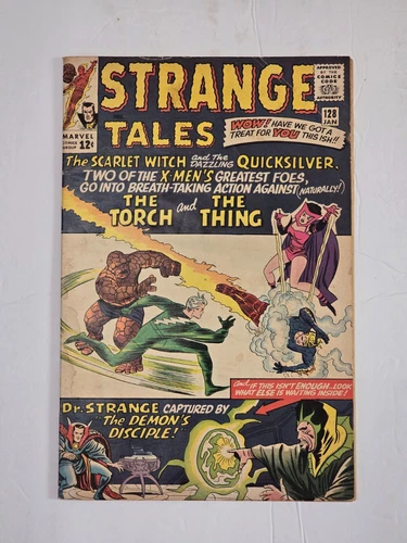 STRANGE TALES #128 Scarlet Witch Quicksilver Torch Thing Dr. Strange 1964