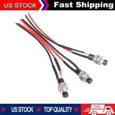 3X Black SPST Mini Push Button Pre-Wired N/O Momentary Switch OFF- ON USA