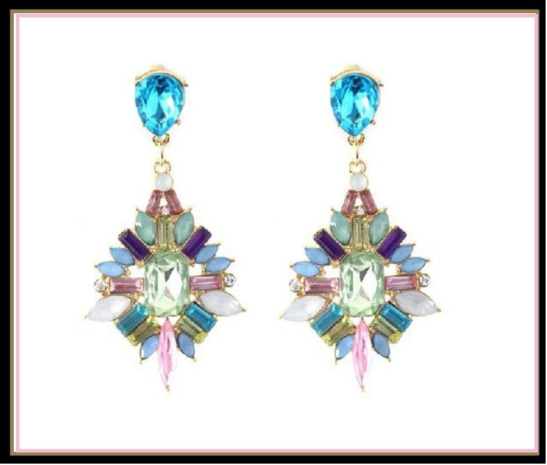 Boucles d'oreilles Élégantes en Cristal de Couleur