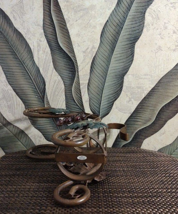Portabotellas de vino individual Iron Grapevine Swirl bronce marrón Foto 4 de 4