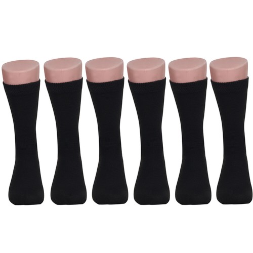 6 Pairs Black Non Skid Hospital, Yoga, Pilates, Slipper Socks Men's or Women XXL - Picture 5 of 7
