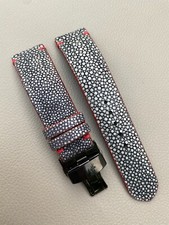 Black Genuine Leather Watch Strap Band Size 16 17 18 19 20 21 22 23 24 25mm