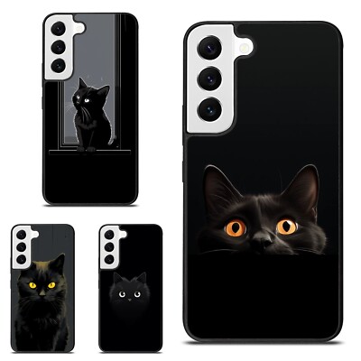 Rubber Case pets all black cat For Samsung Galaxy Z Fold Flip 3 4 5 6