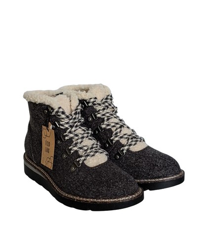 Gray Hiker Wedge Lace Up Boots Sizes 