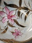 Pearlescent Bowl, Pink Lilies, Gold Leaves, Heavy 22k Gold Trim  7 1/2" — photo 7