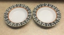 Pair of 9'' Stoneware Pasta Bowls PTS INTERNATIONAL Interiors "Phoenix" Pattern
