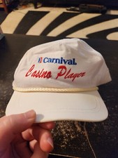 Rare Collector's Carnival Casino Player Corded Snapback Hat White