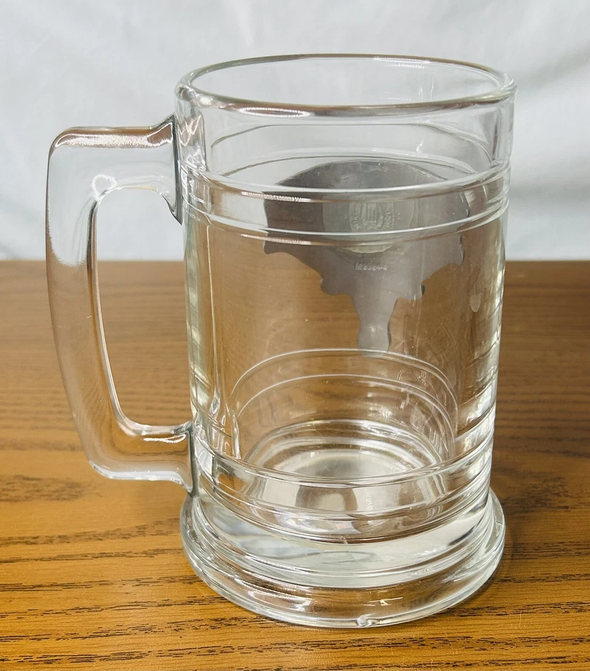 TEXAS Longhorns UT Beer Mug PEWTER Accent LOGO Emblem 12oz GLASS Beer MUG - Image 2 of 3