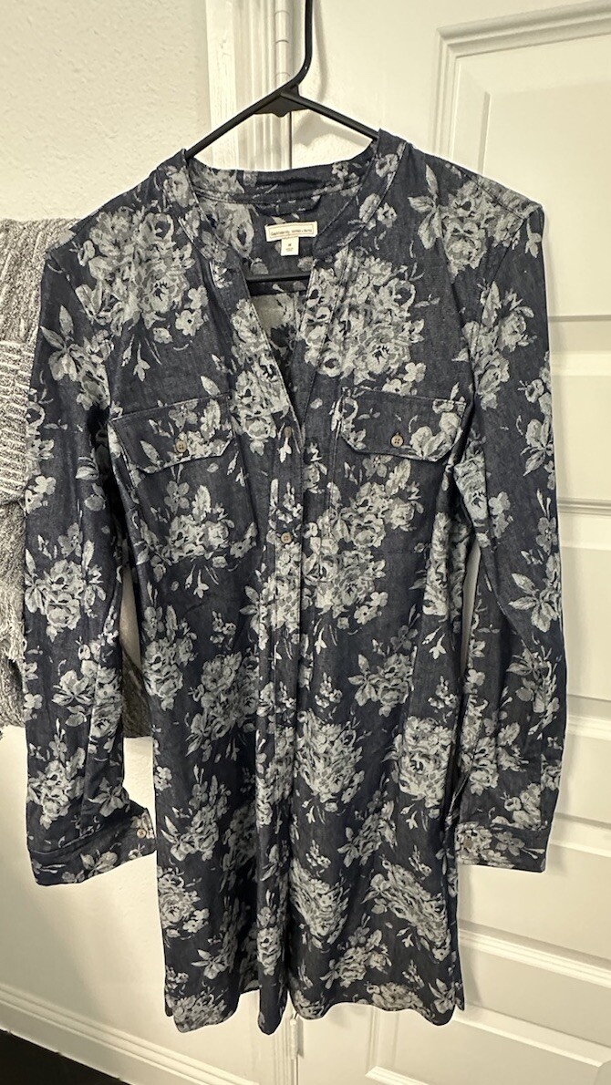 Gap Maternity Size M Floral Button Front Shirt Dr… - image 1