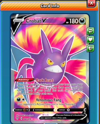 DIGITAL Crobat V Full Art pokemon tcg online | eBay