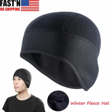 Winter Tactical Beanie Hat Fleece Ear Warm Windproof Thermal Ski Skull Cap Black