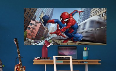 Wall Mural Wallpaper Spider Man 202x90cm Children S Bedroom Large Panoramic Ebay