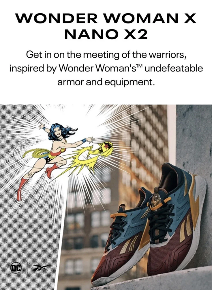 Reebok DC Comics Nano X2 Wonder Woman Limited New Men Shoes Rare HQ4585 size 9.5