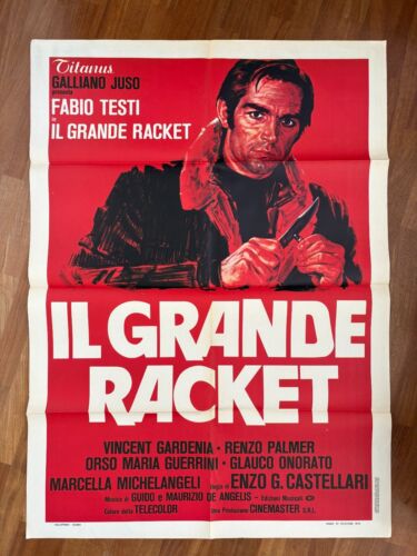 P,MANIFESTO,2F,Il grande racket Fabio Testi Enzo G. Castellari,Polizia 1976 - Afbeelding 1 van 1