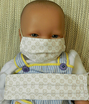 Matching Child & 18  Doll Face Masks, American Girl, Handmade. NEW. 2 Item Set