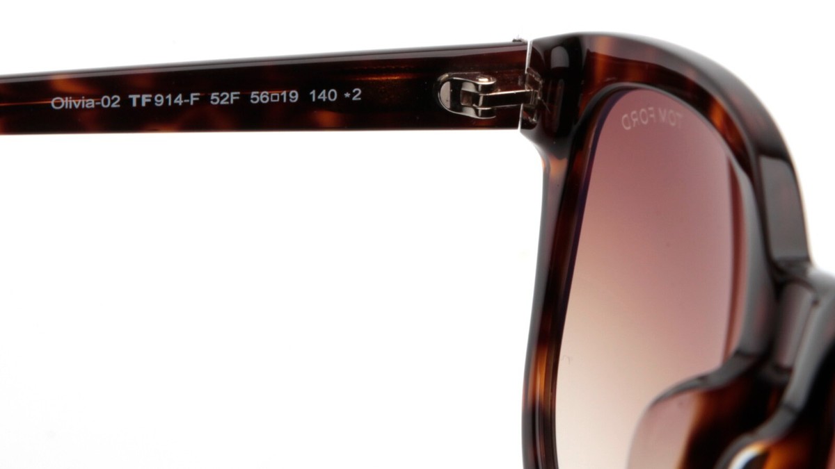 NEW TOM FORD Olivia-02 TF914-F 52F Havana SUNGLASSES 56-19  display picture 3