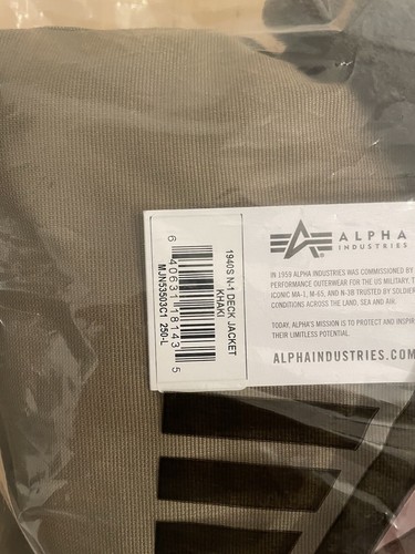 Chaqueta de cubierta Alpha Industries 1940’s N1 para hombre L militar azul marino caqui - Imagen 11 de 12