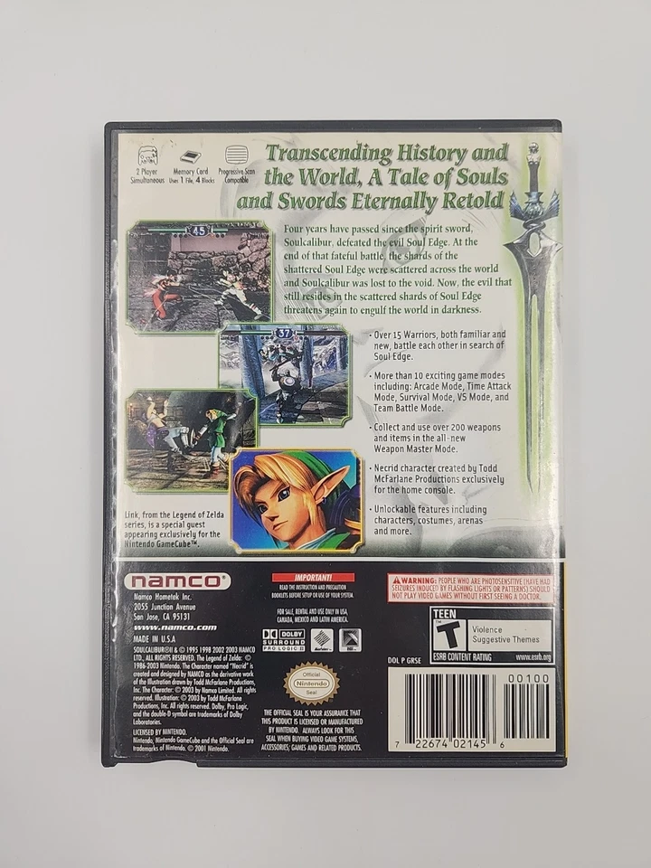 Soul Calibur II Nintendo GameCube Completo CIB Elección del Jugador Foto 2 de 4