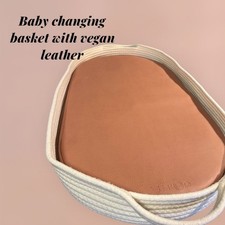 Baby Changing Basket with Breathable  Waterproof vegan leather pad