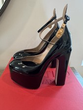 VALENTINO GARAVANI TAN-GO PLATFORM PUMP IN PATENT LEATHER 155 MM 36.5