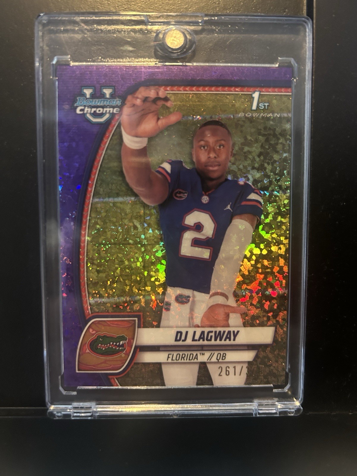 2024 Bowman University Chrome - DJ Lagway #63 Purple Mini-Diamond Refractor /375