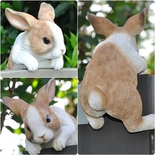 Gartenfigur Dekofigur Skulptur Hase für Trennwand wetterfest frostsicher
