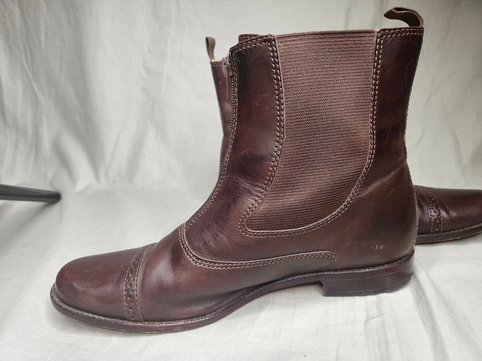 LL Bean Chelsea Botines Mujer Talla 11 Cuero Marrón Tirar de Puntera Redonda Foto 4 de 4