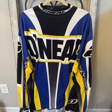 Vintage O’Neal Racing Motocross Jersey USA Made Blue Yellow Black Large