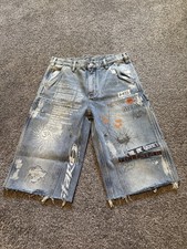 HELLSTAR - Graffiti Denim Shorts size 32
