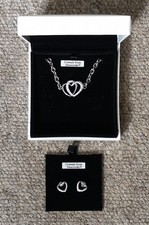 Warren James Crystals from Swarovski Matching Heart Shaped Bracket and Earrings.