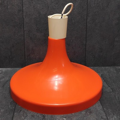 Plastic Pendant Light Orange 70s Retro Ceiling Lamp 70s Space Age Lamp Vintage 