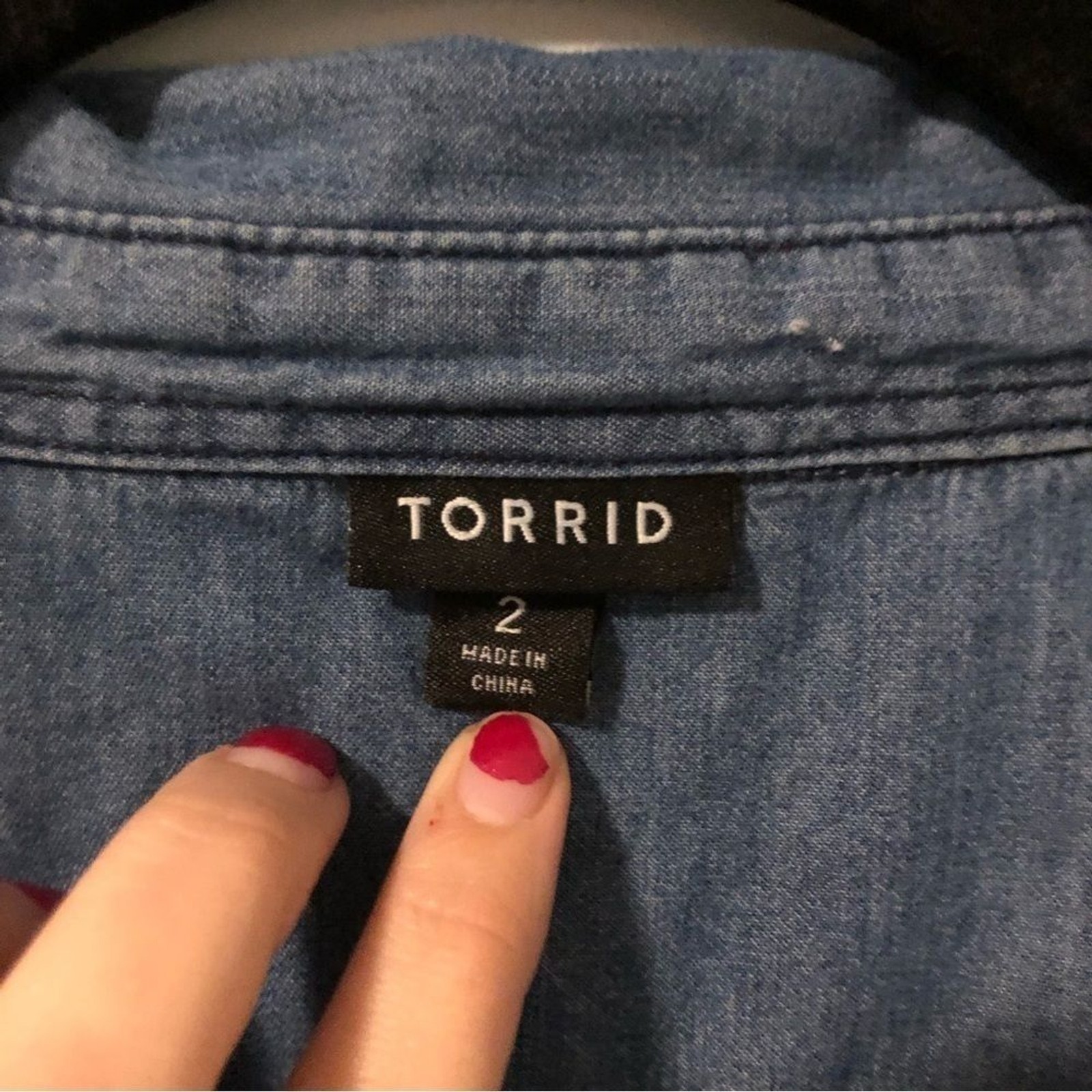 Torrid Chambray Button Down Long Sleeve Blouse Si… - image 7