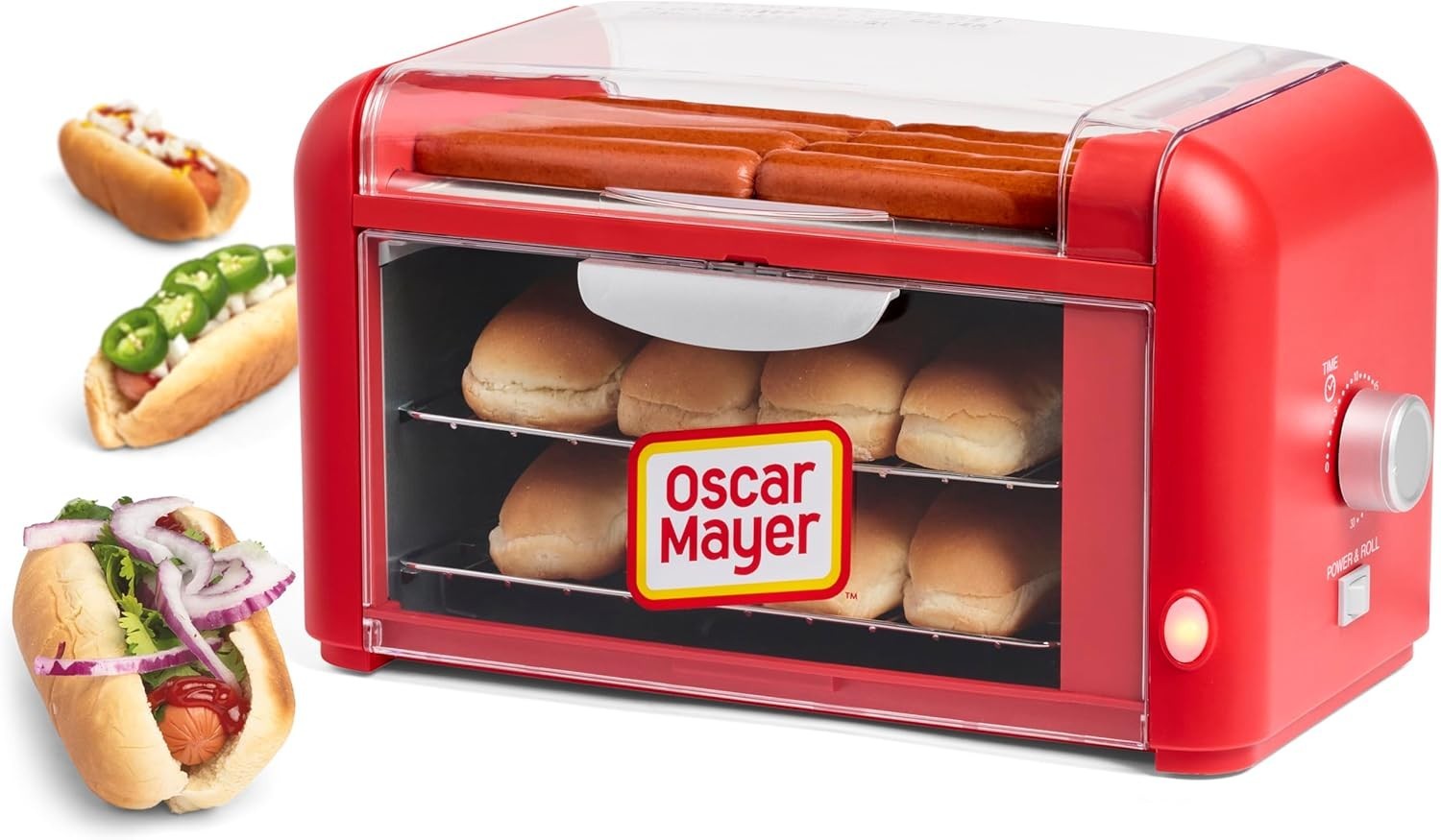 Nostalgia Oscar Mayer Hot Dog Roller & Bun Warmer - RED -Stainless Steel Grill R
