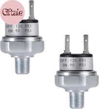 2PCS Air Pressure Switch 90-120 PSI, 1/8"-27 NPT, 20A DC 12V/24V  AC 120V/240V