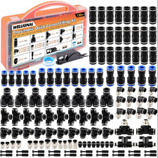 130PCS Quick Connect Air Hose Fittings Kit,1/8" 1/4" 3/8" 1/2" Push to Connect F