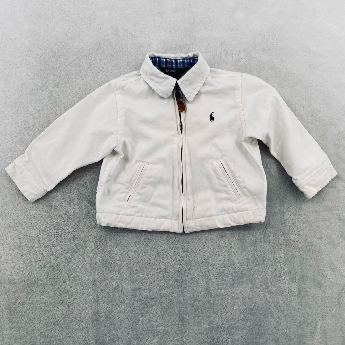 Polo Ralph Lauren Kids White Cotton Jacket 18M Embroidered Pony | eBay