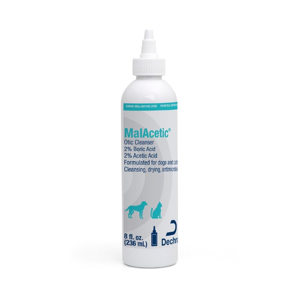 Dechra MalAcetic Otic Cleanser for Dogs Cats Horses Ear Infection Treatment 8oz