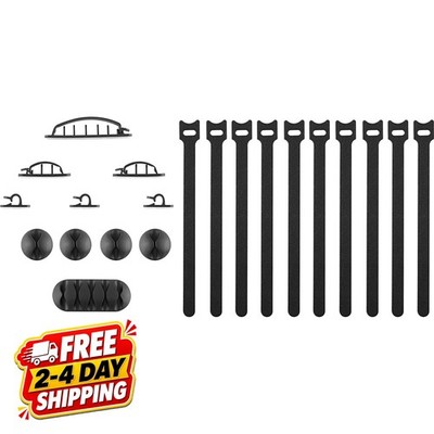 Link2Home 21-Piece Cable Management Kit for Desks and Offices, Cord Organizer