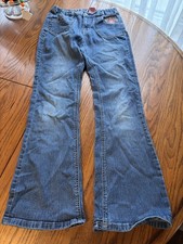 VTG Girls Y2K Mudd Denim Jeans Flare Flower Embroidery Pockets 14