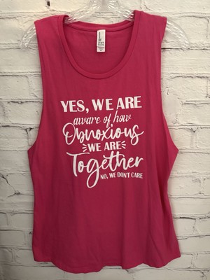 Districk Very Important Tee Pink Graphic Tank YES, WE ARE AWARE...Junior's XL