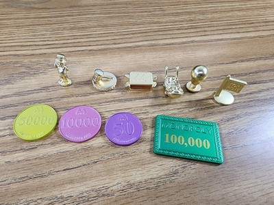 Monopoly Surprise Community Chest Game Piece Green 10 Tokens Lot Gold Collector