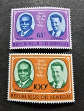 Stamp Senegal Visit Of The King Of Belgium No. 408/409 New ** Luxury Mnh 1975