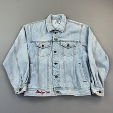 Vintage Disney Mickey  Co Denim Jacket Mens Medium Light Wash Mickey Patch 90s